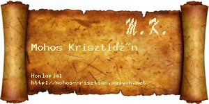 Mohos Krisztián névjegykártya